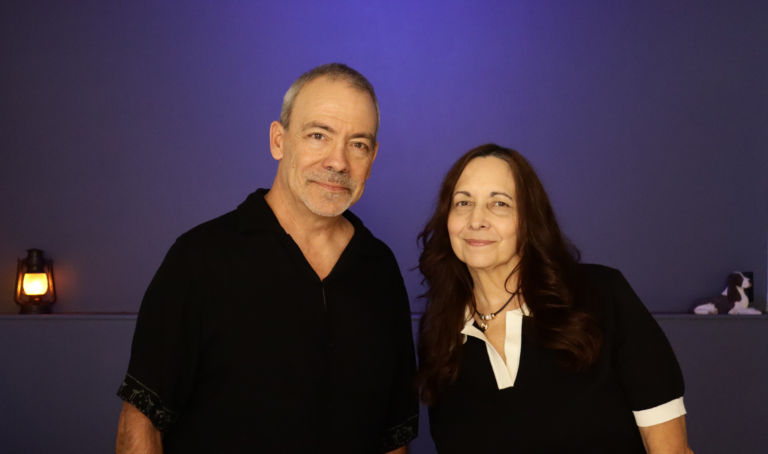 Donna and Terry in the Rebuild With Clarity studio discussing finding work after 50.